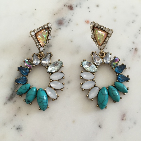 🆑 "Irina" Earrings || Blue & Clear Crystal - Picture 2 of 12